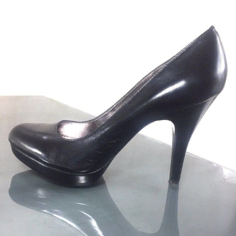 Alfani Black Leather Heels Pumps Platform 7.5 M